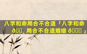 八字和命局合不合适「八字和命 🕸 局合不合适婚姻 🐈 」